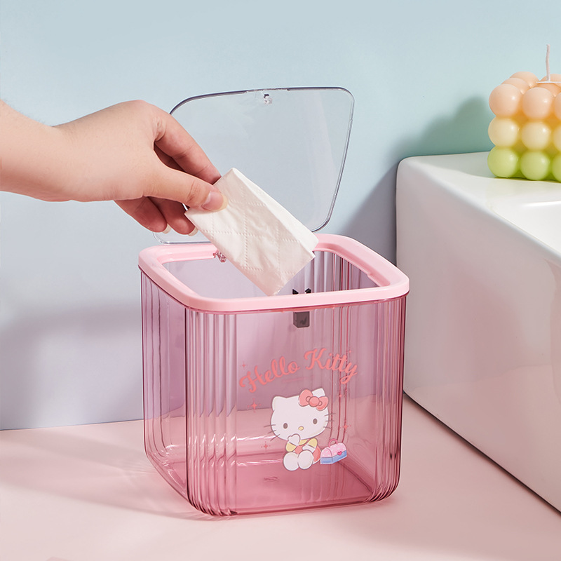Home Office Jobs - Kawaii Hellokitty Transparent Desktop Trash Can