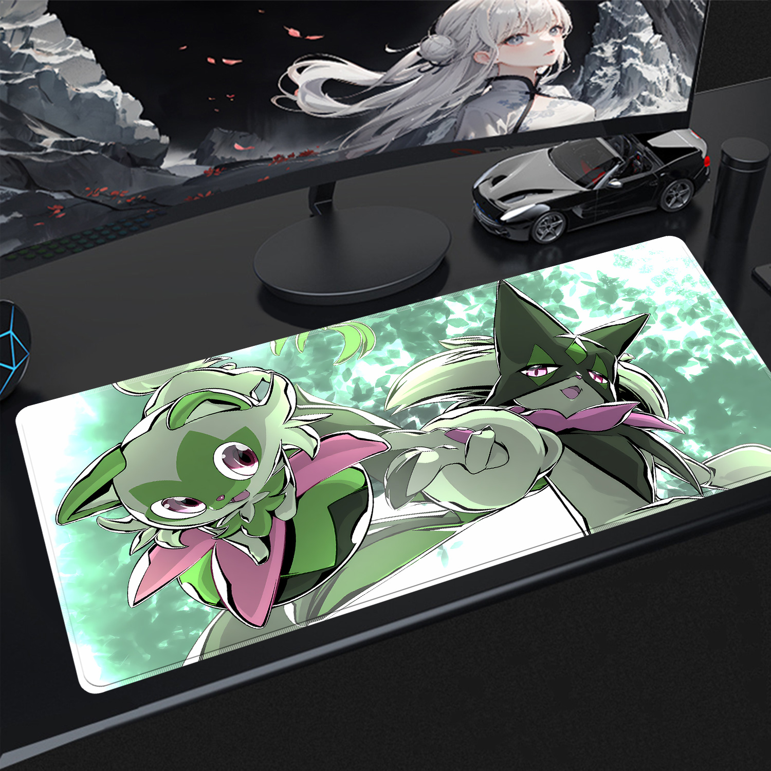 Home Office Jobs - Kawaii Pokemon Meowscarada Gaming Desk Mouse