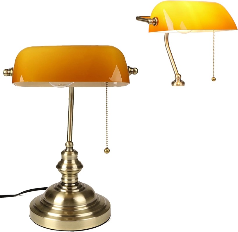 Home Office Library - FIRVRE Bankers Desk Lamp with Pull