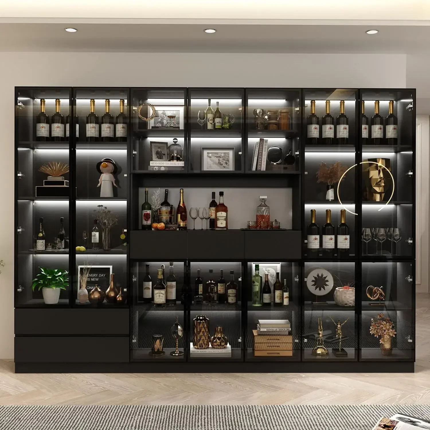 Home Office Library - Hot salesTall Bookcase Bookshelf with Glass