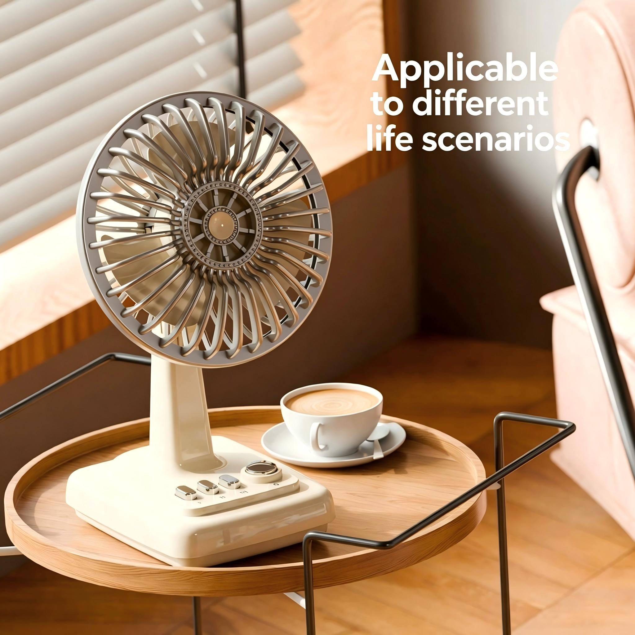 Home Office Jobs - Retro Alloy Desktop Fan 3 Speeds