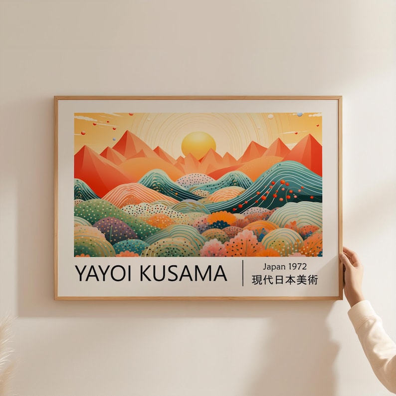 Home Office Youtube - 1pc Yayoi Kusama Abstract Landscape Poster