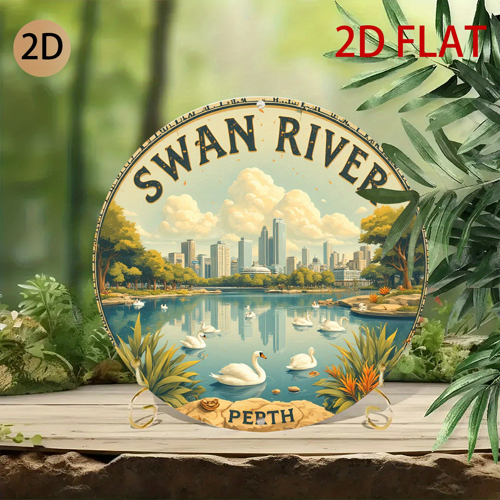 Rustic style round Swan River  – Home Office Logo recenzja i cena