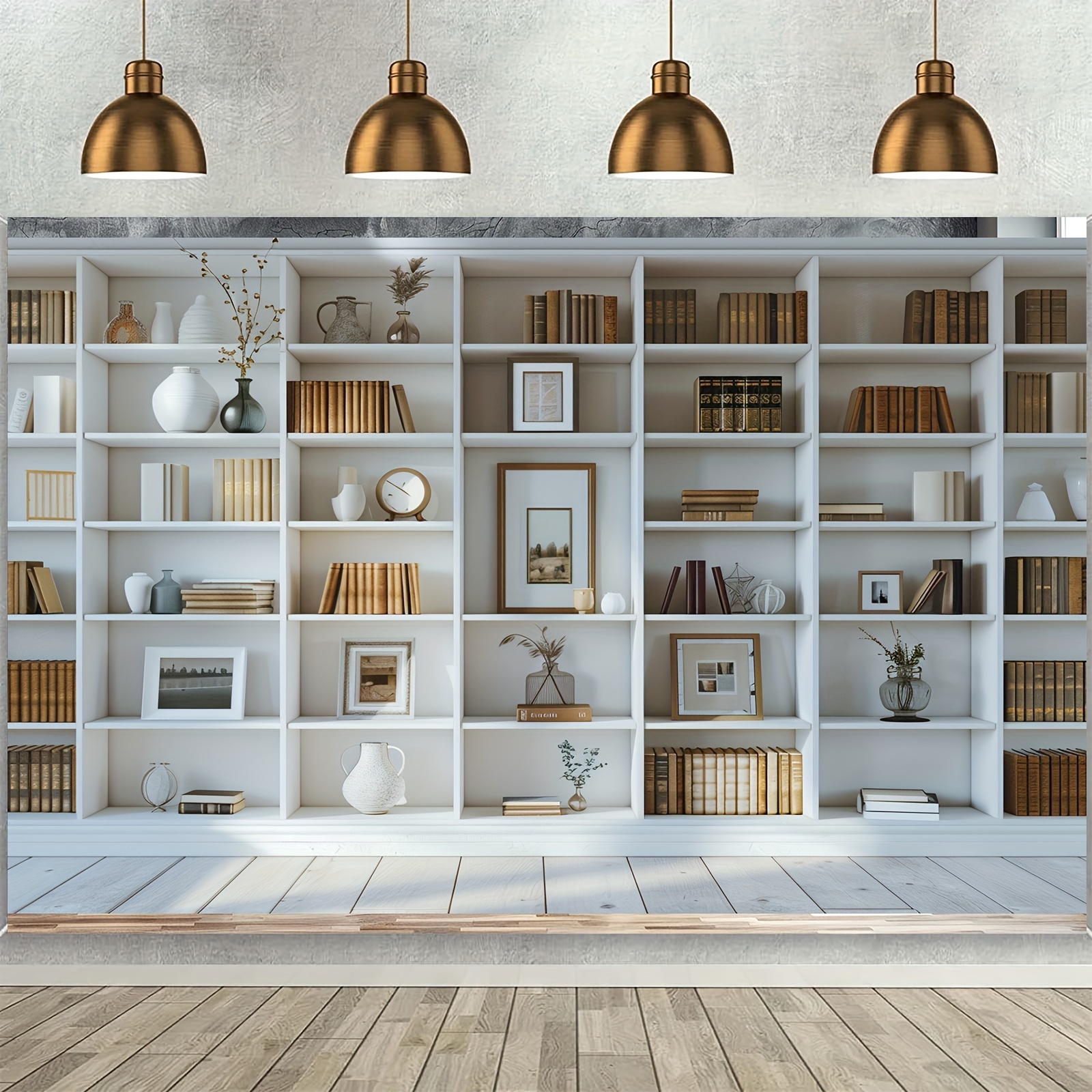 1pc White Bookshelf background – Home Office Zoom Background Free recenzja i cena