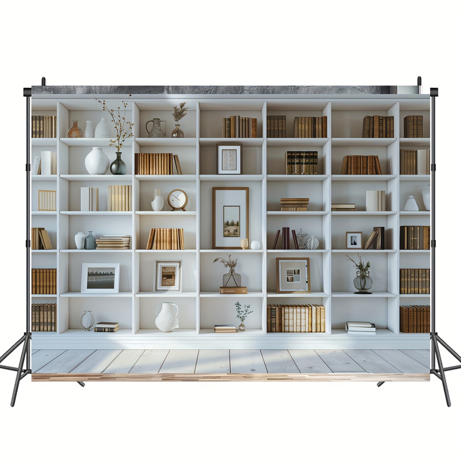 1pc White Bookshelf background – Home Office Zoom Background Free recenzja i cena