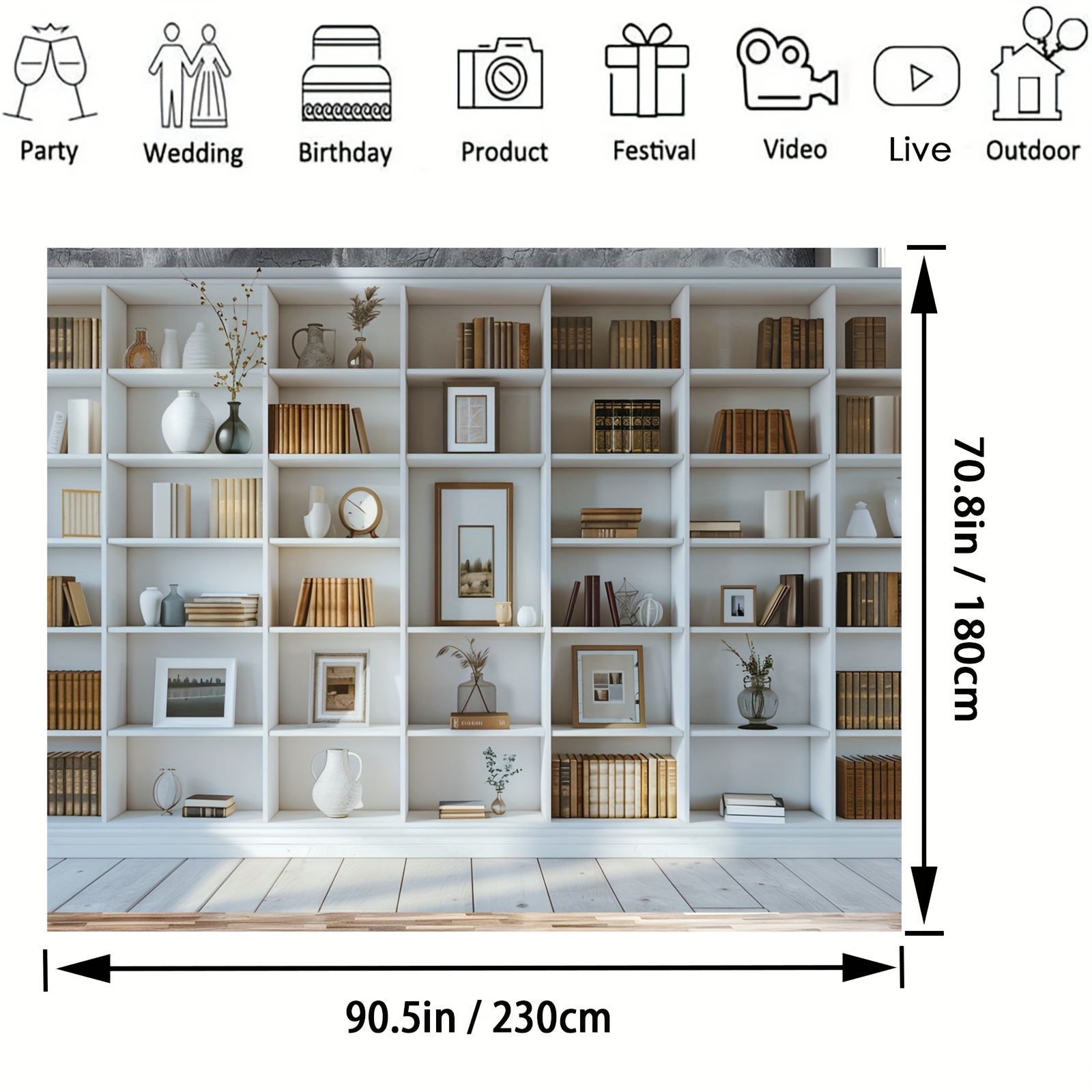 1pc White Bookshelf background – Home Office Zoom Background Free recenzja i cena