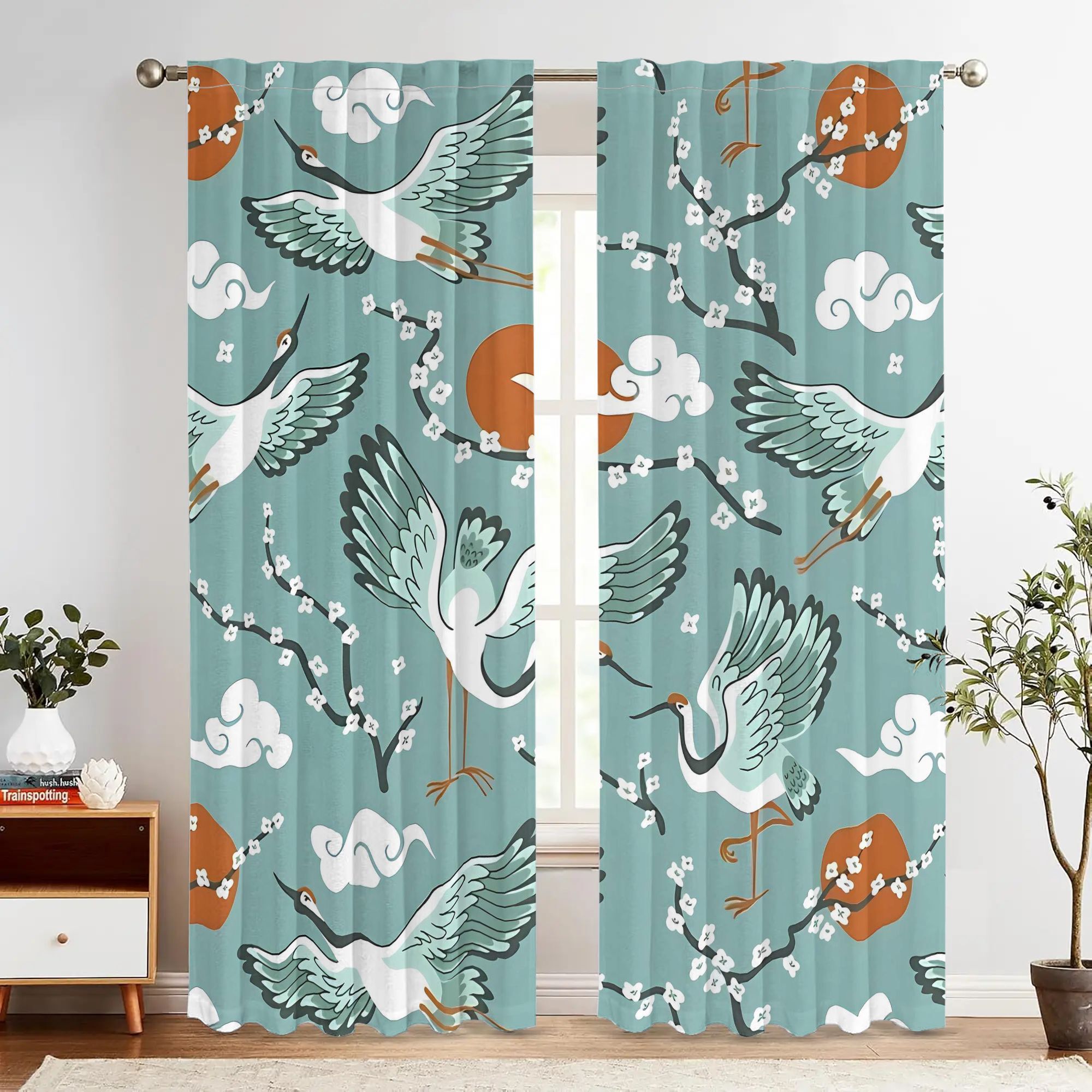 Elegant Teal Watercolor Bird C – Home Office Japandi recenzja i cena