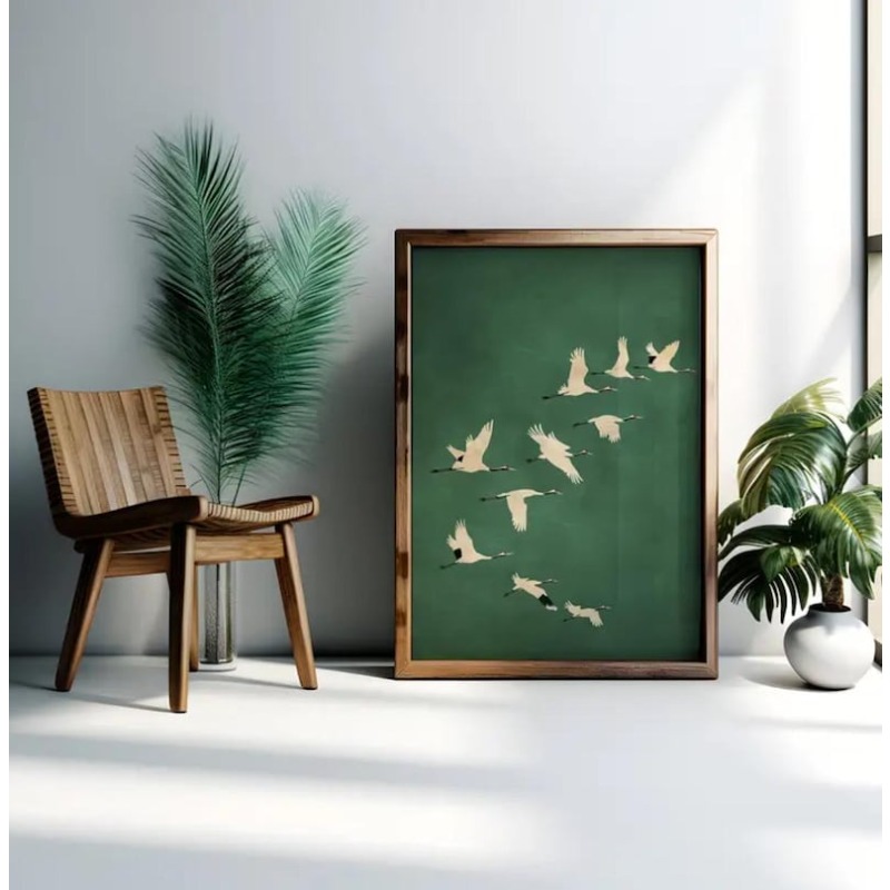 1pc Japandi Crane Vintage Love – Home Office Japandi recenzja i cena