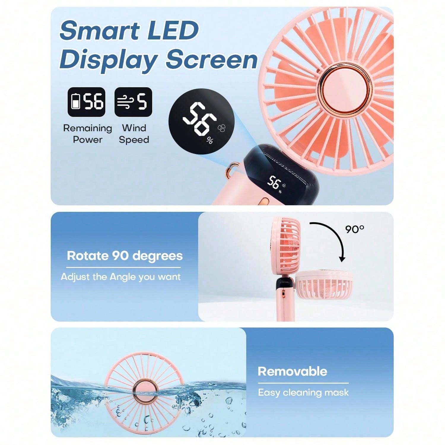 1pc Mini Handheld Electric Fan – Standing Desk Electric recenzja i cena