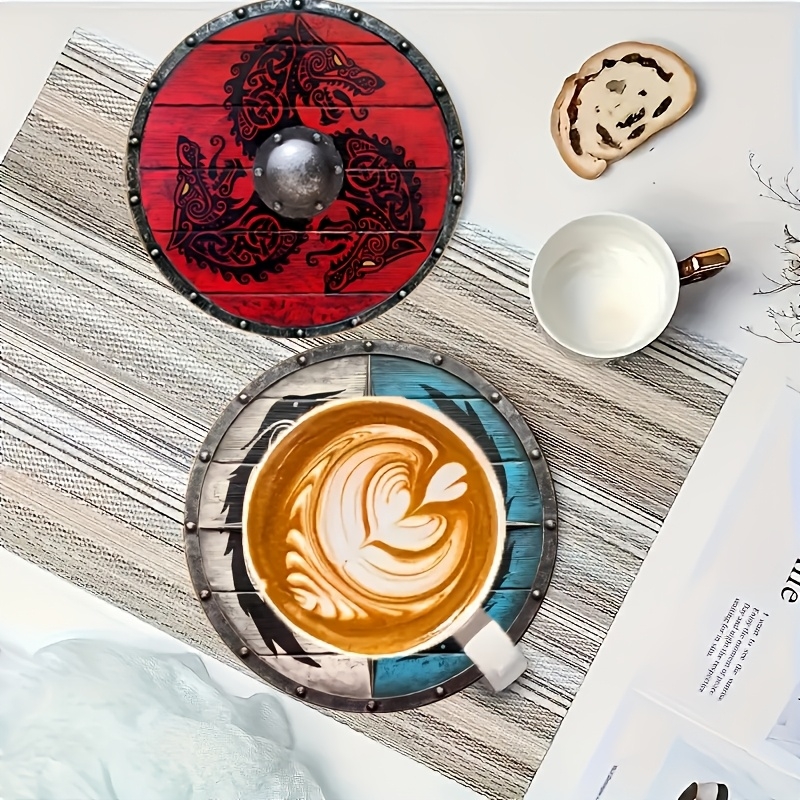 2D Flat, 6 Pcs Wooden Coasters – Home Office Jobs recenzja i cena