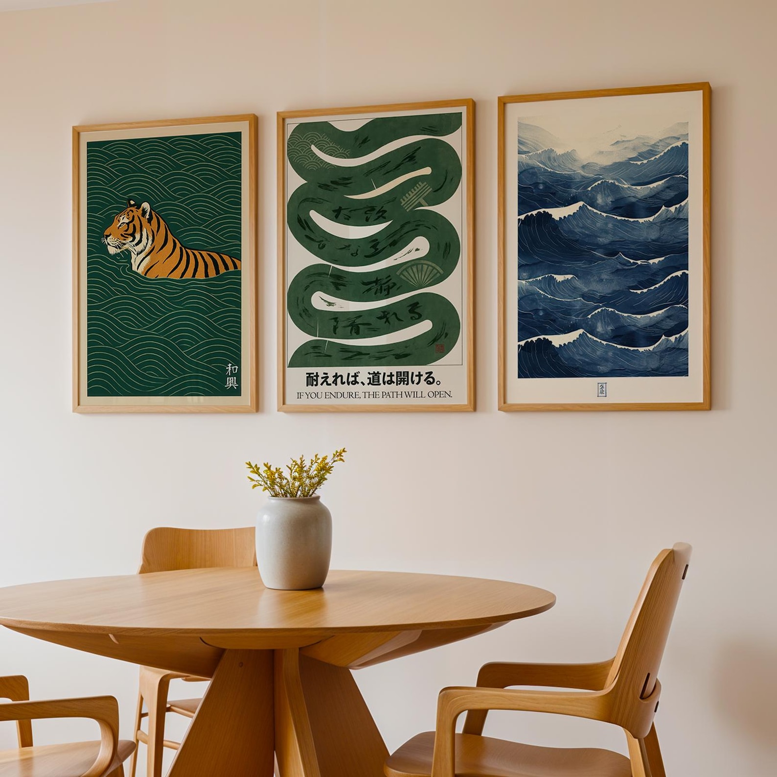 3pcs/set Japanese Canvas Wall  – Home Office Japandi recenzja i cena