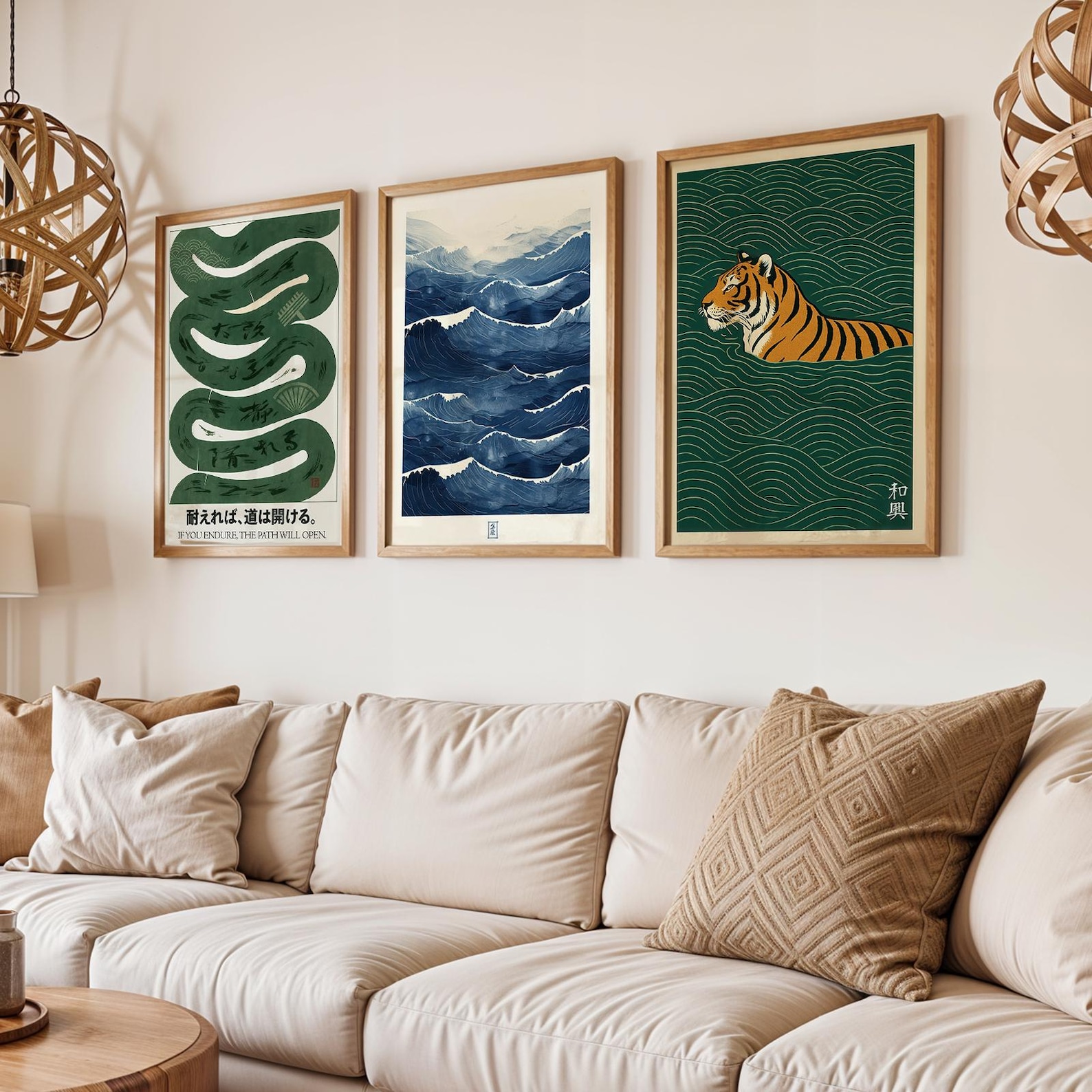3pcs/set Japanese Canvas Wall  – Home Office Japandi recenzja i cena