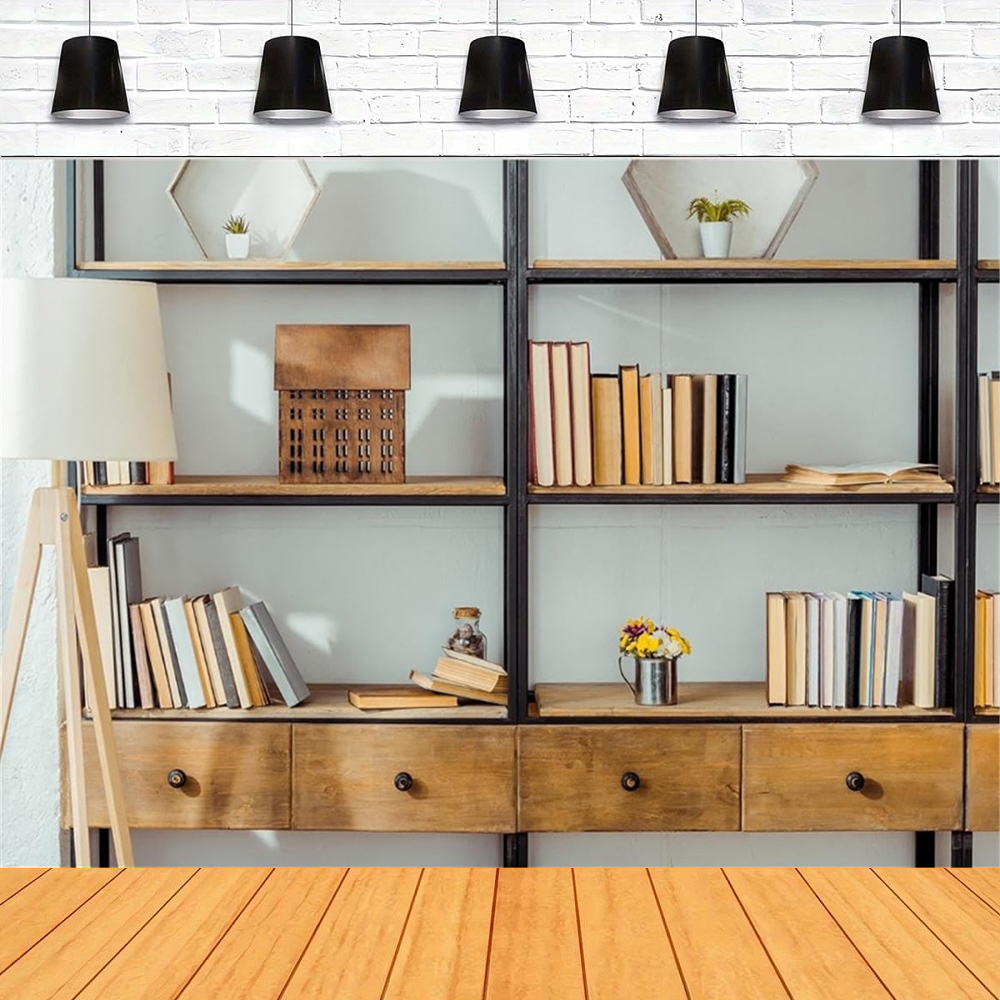 Living Room Bookshelf Backdrop – Home Office Zoom Background Free recenzja i cena