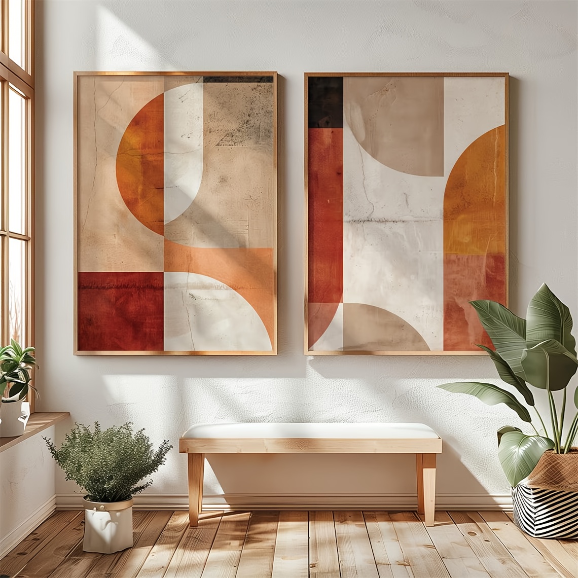 2D/Flat 2pcs Geometric Abstrac – Home Office Japandi recenzja i cena