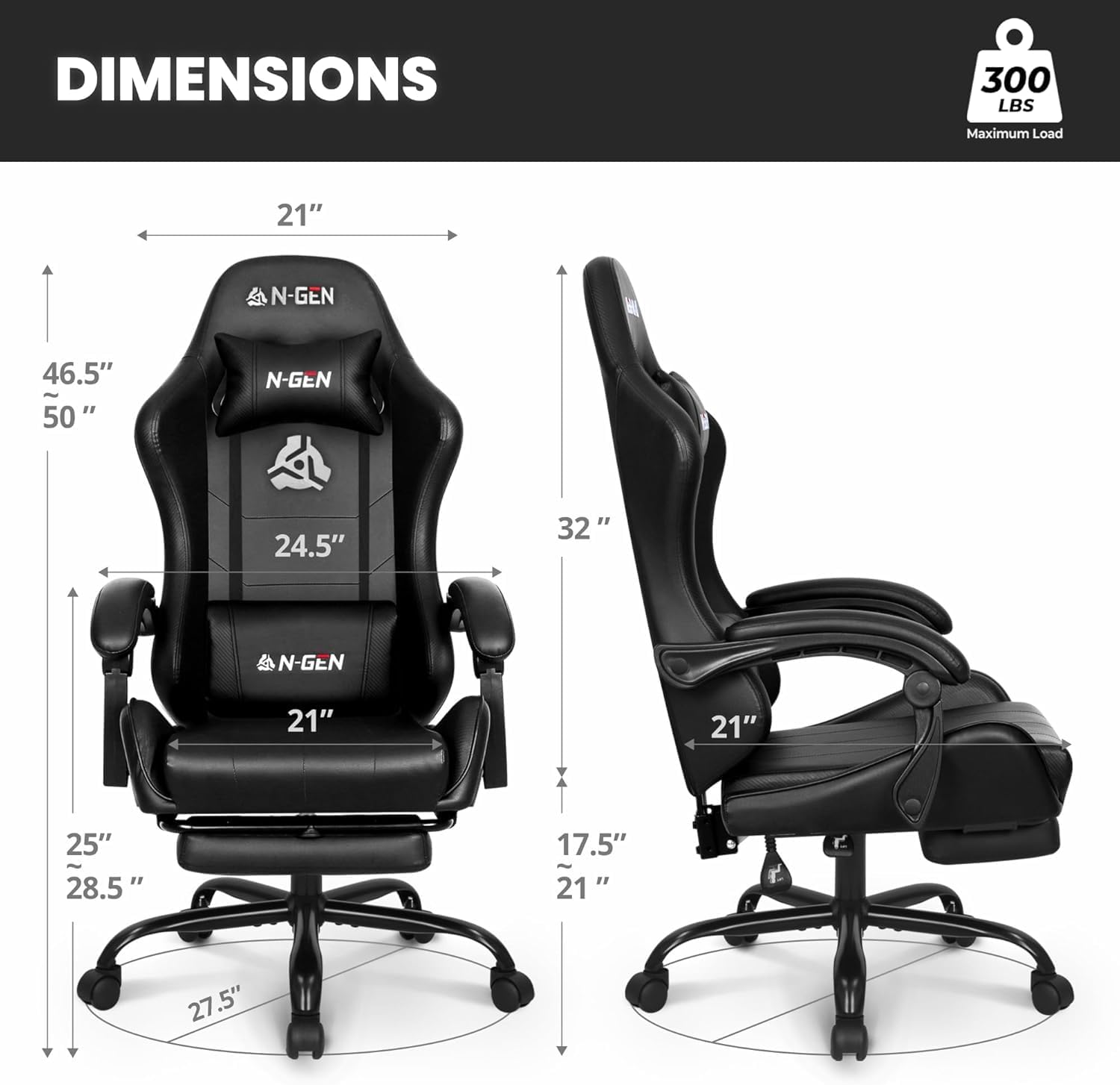 Gaming Chair with Footrest Lum – Home Office Desk recenzja i cena