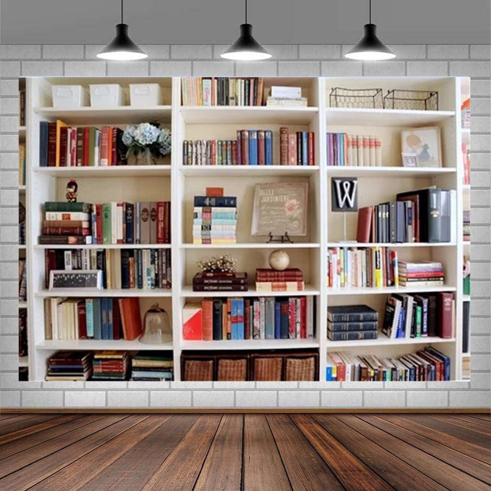 White Bookshelf Photography Ba – Home Office Zoom Background Free recenzja i cena