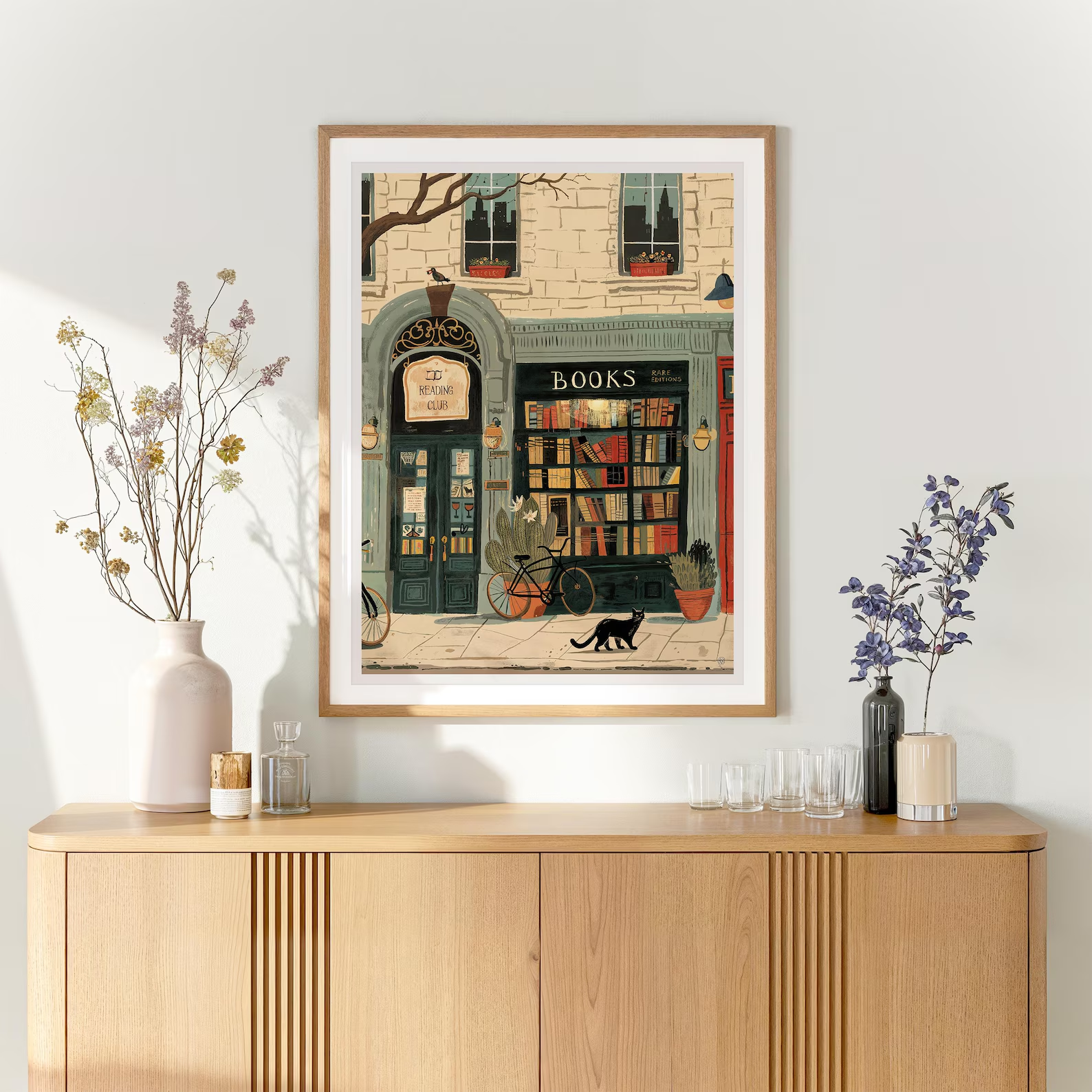 Bookstore Art Print, Cozy Book – Home Office Library recenzja i cena
