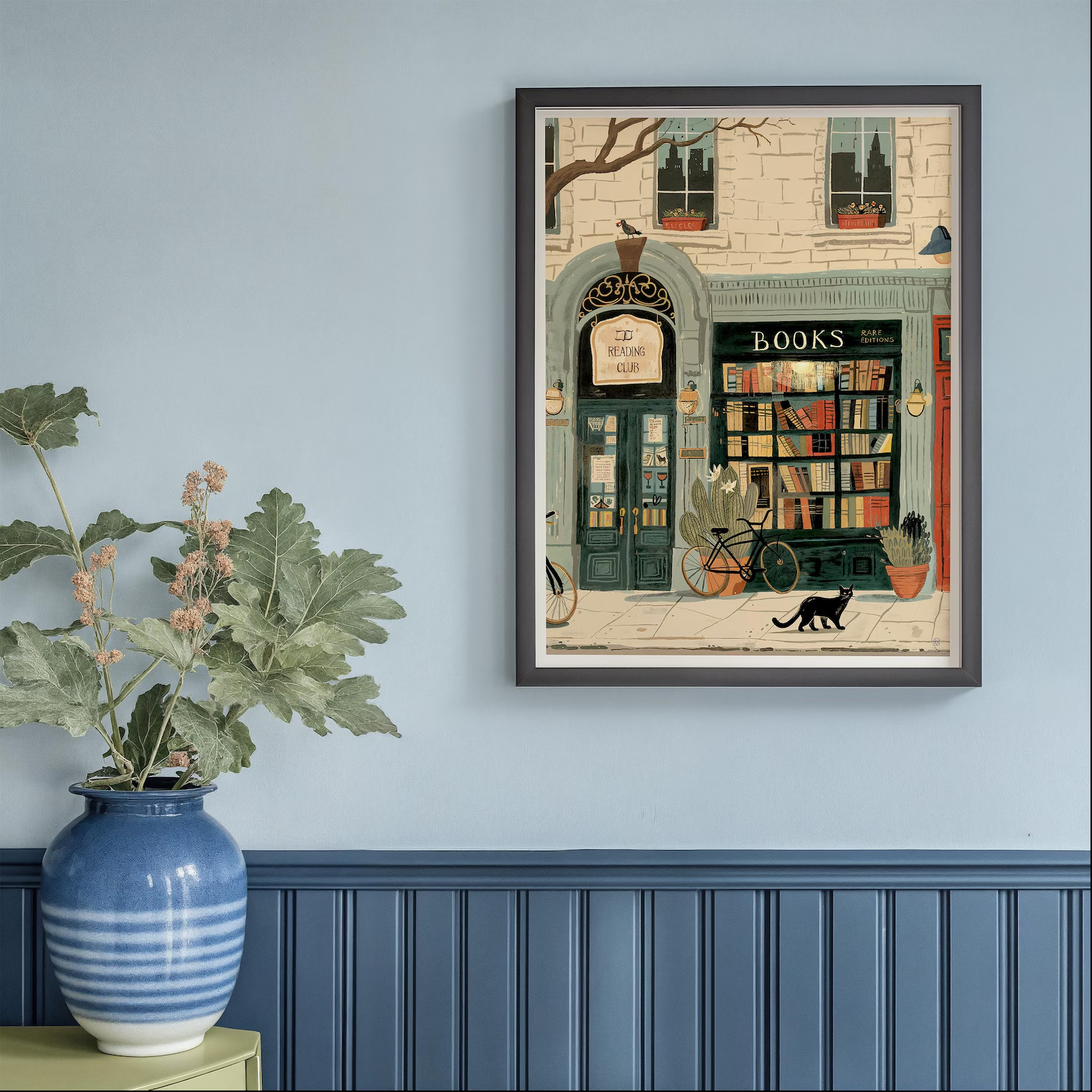 Bookstore Art Print, Cozy Book – Home Office Library recenzja i cena