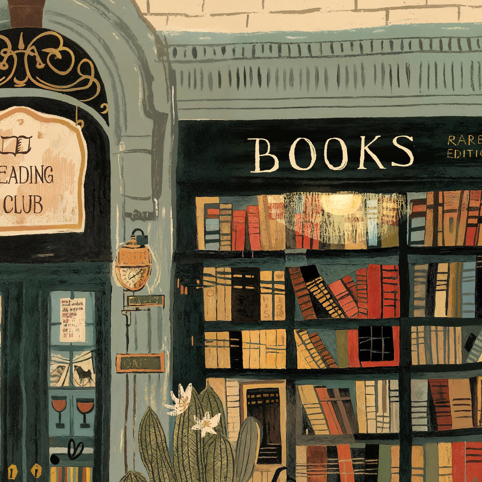 Bookstore Art Print, Cozy Book – Home Office Library recenzja i cena