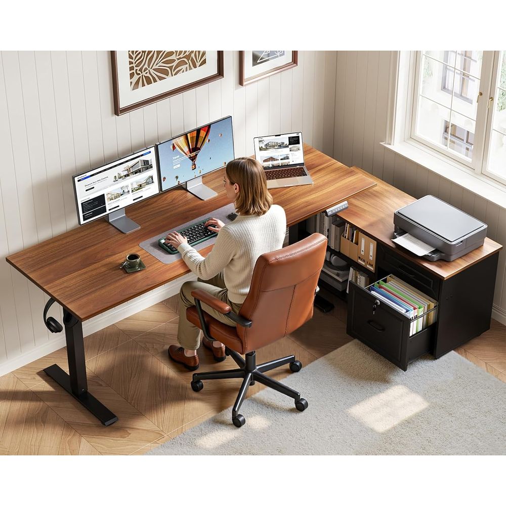55 Inch L Shaped Electric Stan – Standing Desk Electric recenzja i cena