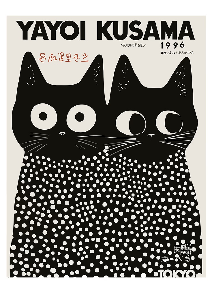 Yayoi Kusama Black Cats Series – Home Office Youtube recenzja i cena
