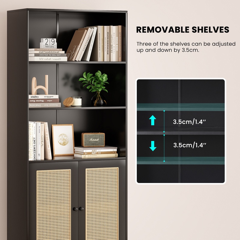 Black 5-Tier Wood Bookcase wit – Home Office Library recenzja i cena