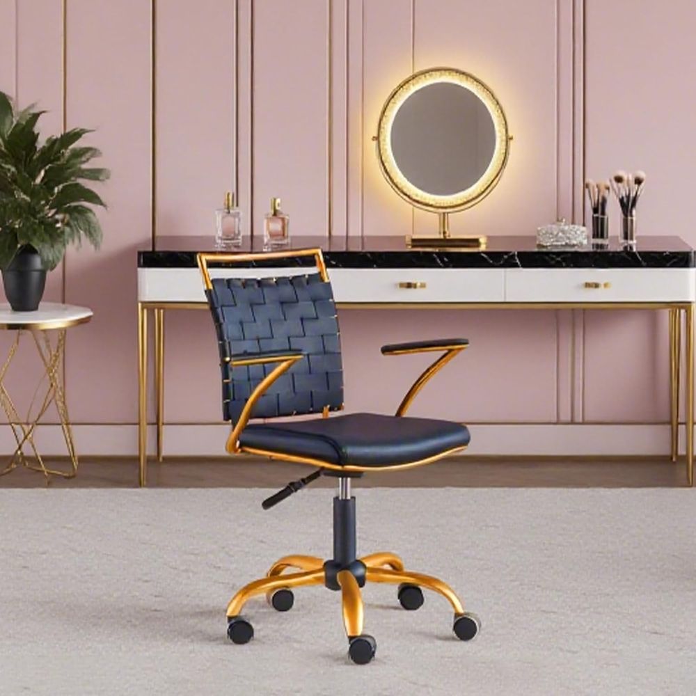 Black Leather Swivel Home Offi – Home Office Desk recenzja i cena
