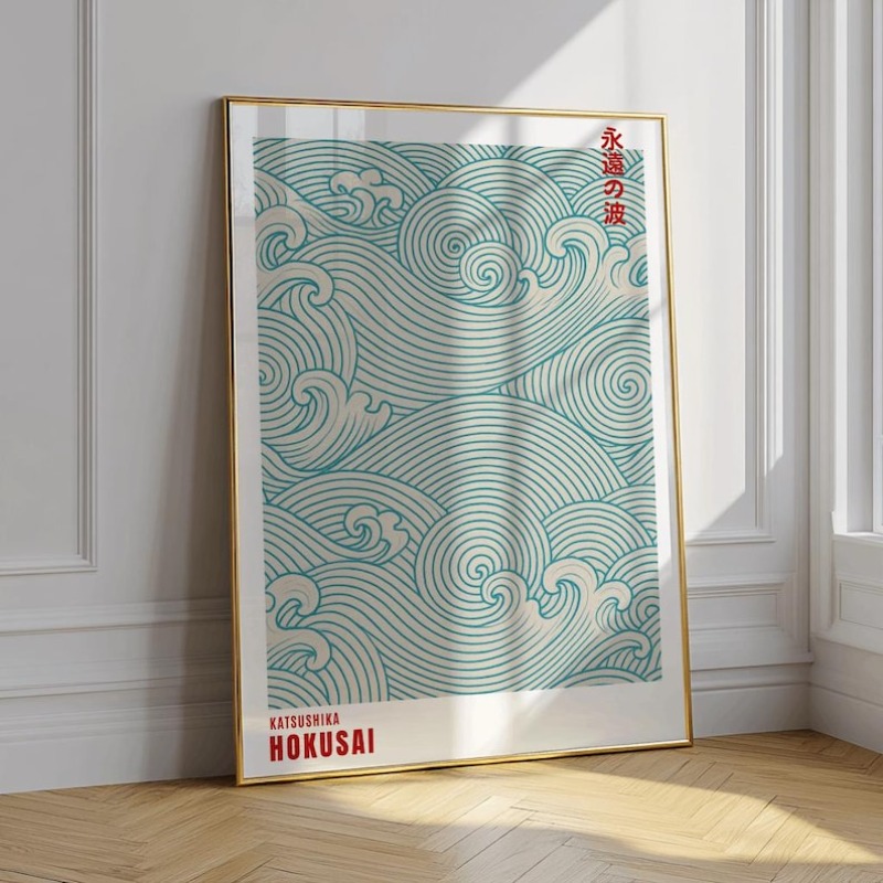 Abstract Japanese Woodblock Ca – Home Office Japandi recenzja i cena