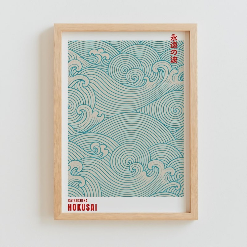 Abstract Japanese Woodblock Ca – Home Office Japandi recenzja i cena