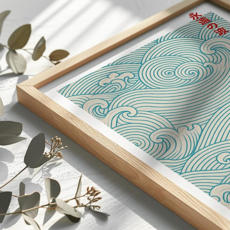 Abstract Japanese Woodblock Ca – Home Office Japandi recenzja i cena