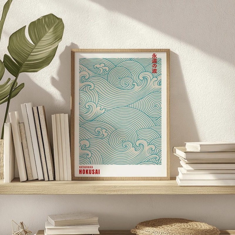 Abstract Japanese Woodblock Ca – Home Office Japandi recenzja i cena