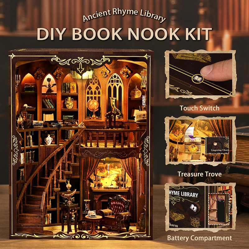 DIY Book Nook Kit - 3D Wooden  – Home Office Library recenzja i cena