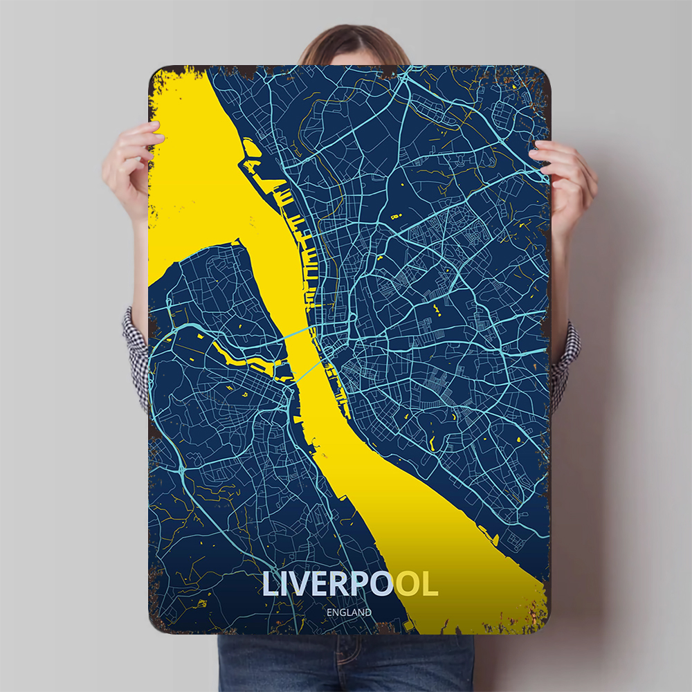 Liverpool England City Map Met – Home Office Liverpool recenzja i cena