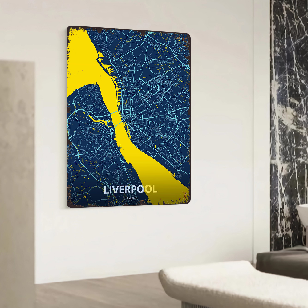 Liverpool England City Map Met – Home Office Liverpool recenzja i cena