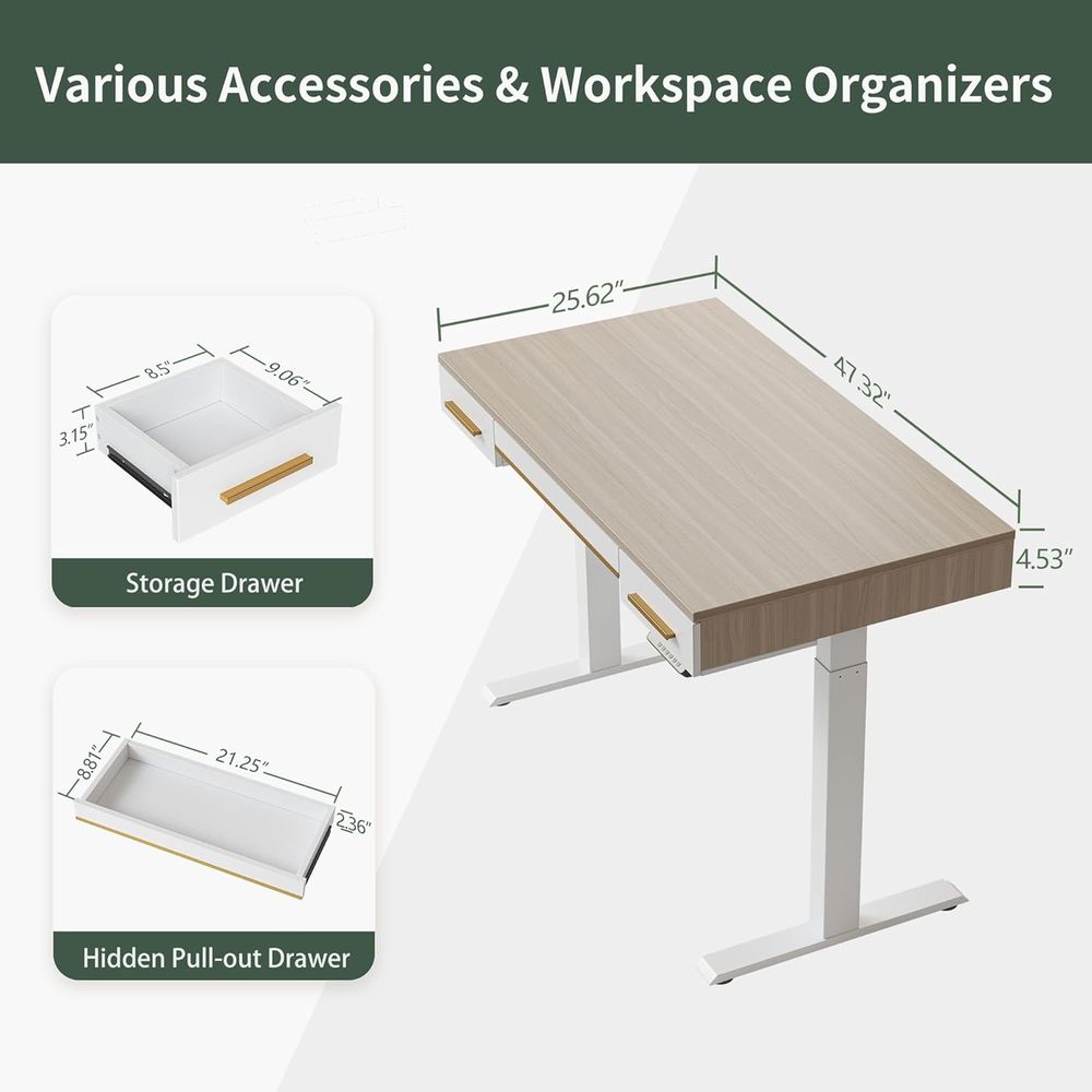 Electric Standing Desk, 3 Draw – Home Office Desk recenzja i cena
