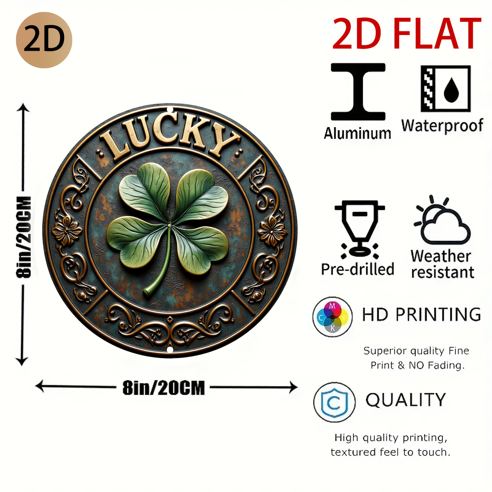 Vintage Rustic Metal Lucky Clo – Home Office Logo recenzja i cena