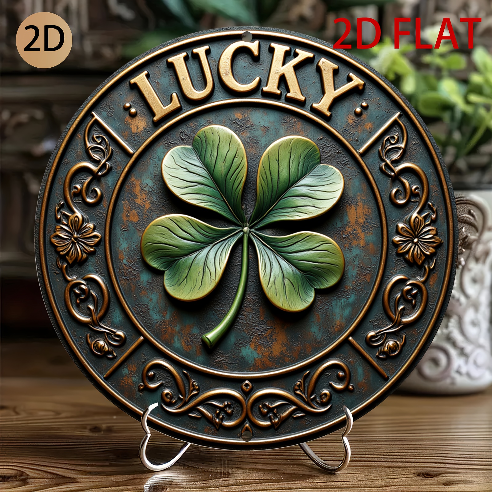 Vintage Rustic Metal Lucky Clo – Home Office Logo recenzja i cena