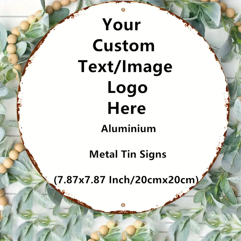 Custom Round Tin Sign - Vintag – Home Office Logo recenzja i cena