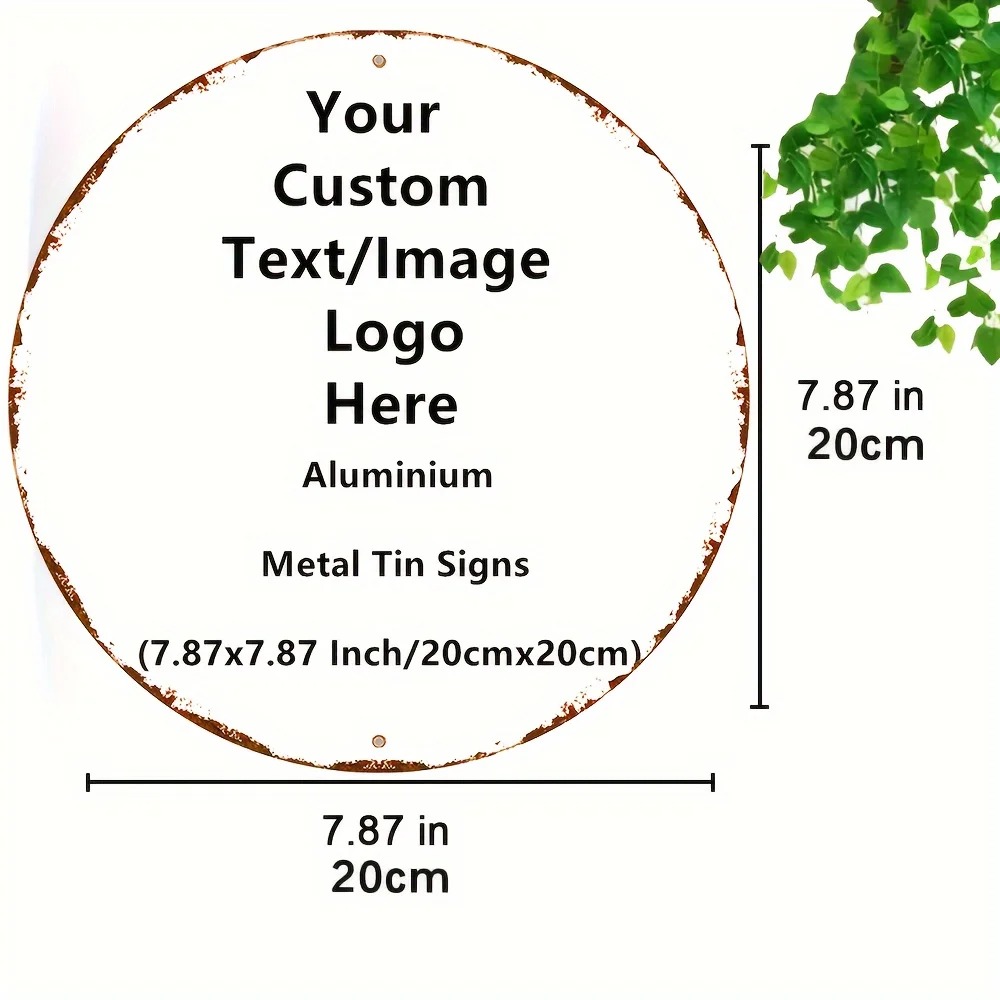 Custom Round Tin Sign - Vintag – Home Office Logo recenzja i cena
